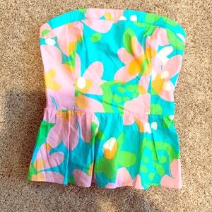 Lily Pulitzer Strapless peplum top
